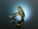 Um 1950! Gro&szlig;er Ring Gr&uuml;ne Jade Gold 333