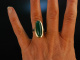 Um 1950! Gro&szlig;er Ring Gr&uuml;ne Jade Gold 333