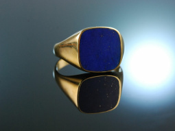 Edler Klassiker! Neuer Wappen Siegel Ring Gold 585 Lapislazuli ungraviert