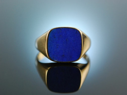 Edler Klassiker! Neuer Wappen Siegel Ring Gold 585 Lapislazuli ungraviert