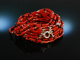 From the Mediterranean! Long necklace 5row noble Sardegna Coral Onyx Silver 925