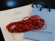 From the Mediterranean! Long necklace 5row noble Sardegna Coral Onyx Silver 925