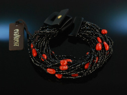 Italian Style! Eva Nueva Armband 28reihig Koralle...