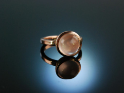 Soft Nude! Sch&ouml;ner Ring Silber 925 ros&eacute; vergoldet Rosenquarz Cabochon