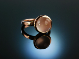 Soft Nude! Sch&ouml;ner Ring Silber 925 ros&eacute; vergoldet Rosenquarz Cabochon