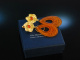 Orange Blossoms! Sch&ouml;ne Ohrringe Silber 925 vergoldet Karneol Jade