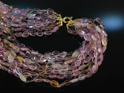 Soft Colors! Weich fallende Kette 10reihig Amethyst...