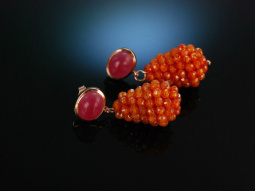 Orange and Pink! Schicke Ohrringe Silber 925 rot...