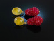 Gelb und Rot! Schicke Ohrringe Silber 925 vergoldet Achat Tropfen