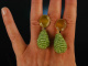 Deciduous! Chic Earrings Silver 925 Gold Plated Agate and Peridot Drops