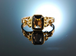&Ouml;sterreich um 1900! Charmanter Ring Gold 585 Rauchquarz