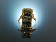 Edles Art Deco um 1915! Ring Platin Diamanten 0,6 ct Smaragde