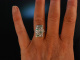 Edles Art Deco um 1915! Ring Platin Diamanten 0,6 ct Smaragde
