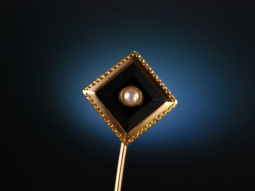 Frankreich um 1900! Revers Krawatten Nadel Tie Pin Gold 750 Perle