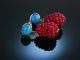 Cheerful colours! H&uuml;bsche Ohrringe Silber 925 rot vergoldet Howlith und Rot Achat