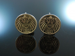 Zur Tracht! H&uuml;bsche Reichsmark M&uuml;nz Ohrringe um 1910 Silber