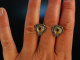 Herz zur Tracht! Hübsche Ohrringe Silber 835 vergoldet Granate