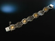 Zum Dirndl! Trachten Armband Tegernsee um 1960 Silber 835 vergoldet Granate