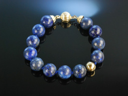 Edles Blau! Armband Lapislazuli Gold 585