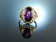 Um 1950! Schicker Vintage Ring Amethyst Gold 585