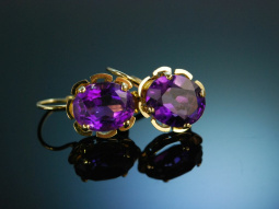 Warm Violet! Sch&ouml;ne Vintage Amethyst Ohrringe um...