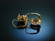 Warm Violet! Sch&ouml;ne Vintage Amethyst Ohrringe um 1960 Gold 585
