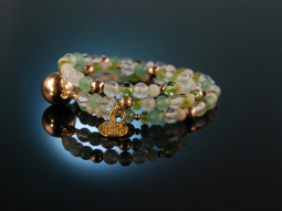 Rose and Green! Fancy Armband Rosenquarz Jade Peridot...