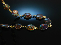 Edler Schimmer! Boulder Opal Kette Gold 750...