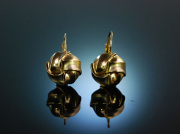 Feine Knoten! H&uuml;bsche Ohrringe Gelb und Wei&szlig; Gold 333 Knotenmotiv