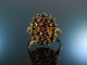 Karfunkelstein! Schöner Granat Ring Silber 900 vergoldet