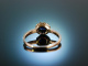 Blau wie deine Augen! Verlobungs Engagement Ring Rot Gold 585 Saphir Diamanten um 1910