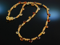 Golden Drops! Feines Citrin Collier facettierte...