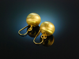 Shiny Balls! H&uuml;bsche satinierte Kugel Ohrringe Silber 925 vergoldet