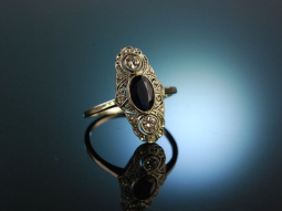 Edwardian um 1910! Traum Saphir Diamant Ring Wei&szlig;...