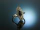 Edwardian um 1910! Traum Saphir Diamant Ring Wei&szlig; Gold 750