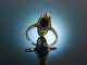 Edwardian um 1910! Traum Saphir Diamant Ring Wei&szlig; Gold 750
