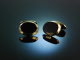 Classy vintage Cuffs! Ovale Manschettenkn&ouml;pfe um 1960 Gold 333 Onyx