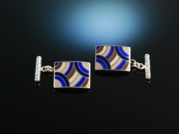 Very classy! Cool cufflinks Duchamp silver 925 enamel decor