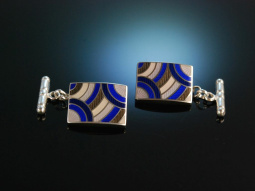 Very classy! Cool cufflinks Duchamp silver 925 enamel decor
