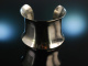Um 1970! Brreite Armspange Silber 925 satiniert