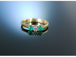 Sweet Darling! Feiner Ring Smaragde Brillant Gold 585 /...