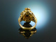Zu Tracht und Dirndl! Gro&szlig;er Ring Silber vergoldet Email Granat um 1910