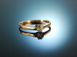 My Diamond! Zarter Verlobungsring um 1910 Rot Gold 585 Altschliff Diamant