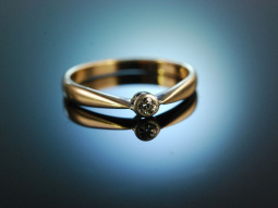 My Love! Feiner historischer Verlobungs Diamant Ring um 1910 Gold 585
