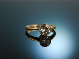 Um 1900! Historischer Altschliff Diamant Solit&auml;r Ring ca. 1,7 ct Gold 585 Platin