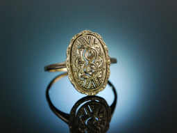 Traum des Art Deco! Diamant Ring Gelb und Wei&szlig; Gold...