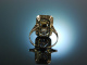 Sch&ouml;nheit um 1910! Traumhafter Art Deco Ring Wei&szlig; Gold 585 Diamanten Perle