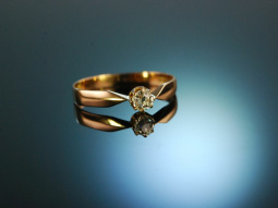 Schweden um 1900! Antiker Diamant Verlobungs Ring 0,2 ct Gold 750