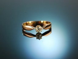 Schweden um 1900! Antiker Diamant Verlobungs Ring 0,2 ct Gold 750