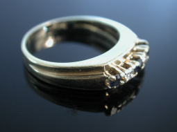 Klassischer Ring Gold 585 Saphire Diamanten feine...